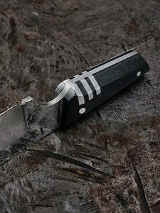 detail shot of a hand forged kitchen knife by 13knives from collingwood melbourne australia