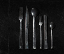 Hand Forged Custom Cutlery Set Kitchen Dining fork spoon tea Baguette black silverware utensils melbourne australia collingwood 13knives