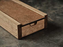 detail shot of a hand made wooden knife box crafted in melbourne australia
